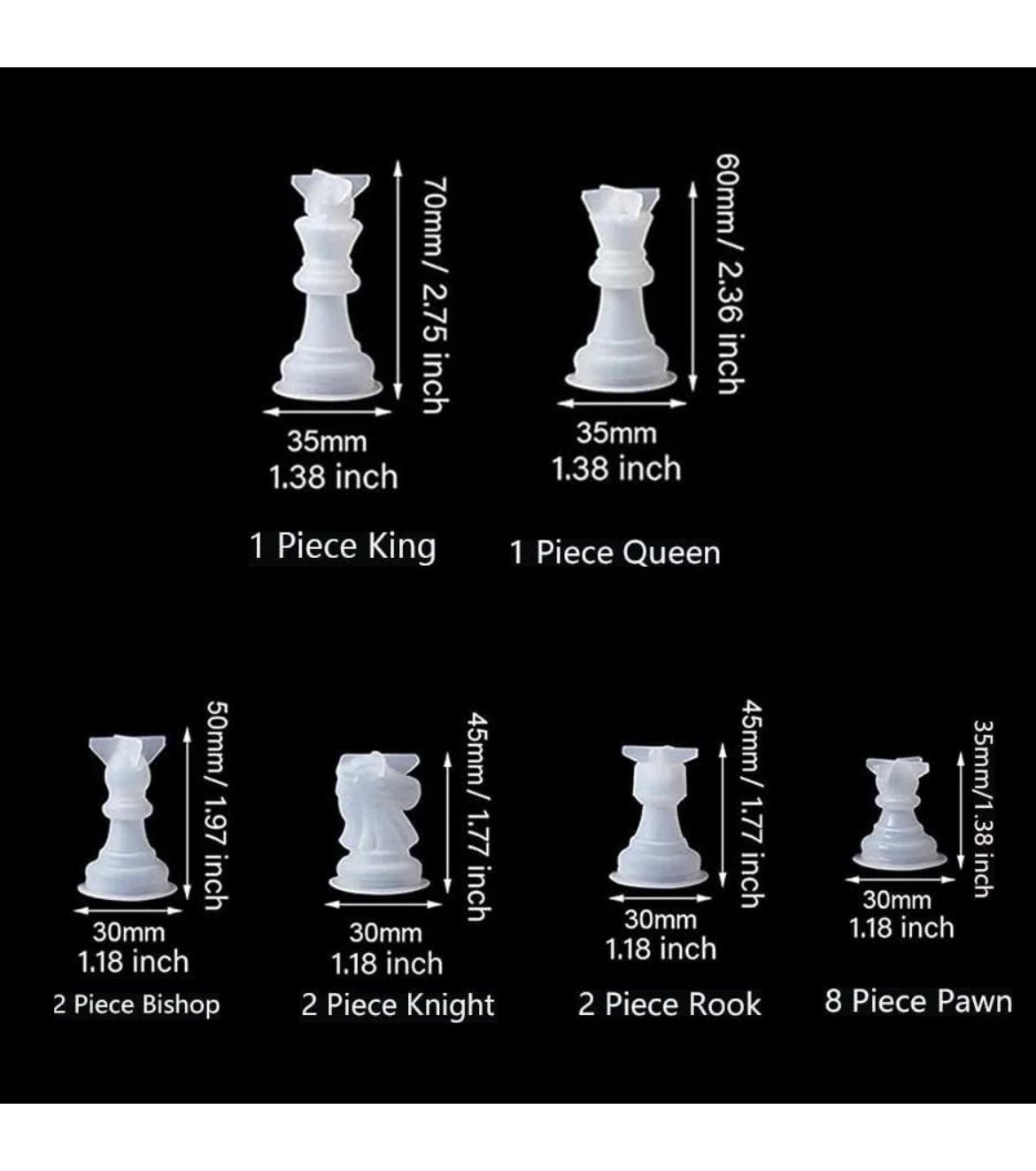 Chess Piece Silicone Mould Set