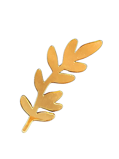 Golden Leaf-Shaped Acrylic Structure (4.3 Inches)