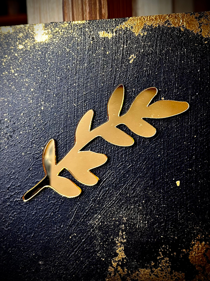 Golden Leaf-Shaped Acrylic Structure (4.3 Inches)