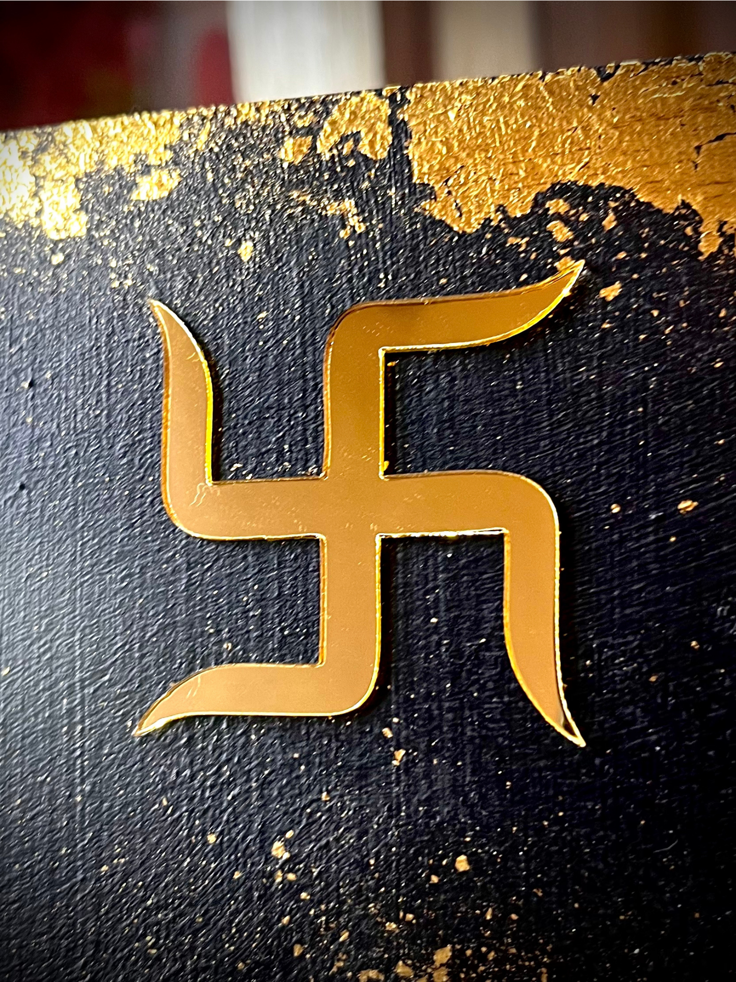 Golden Swastik Acrylic Cutout (2 Inches)