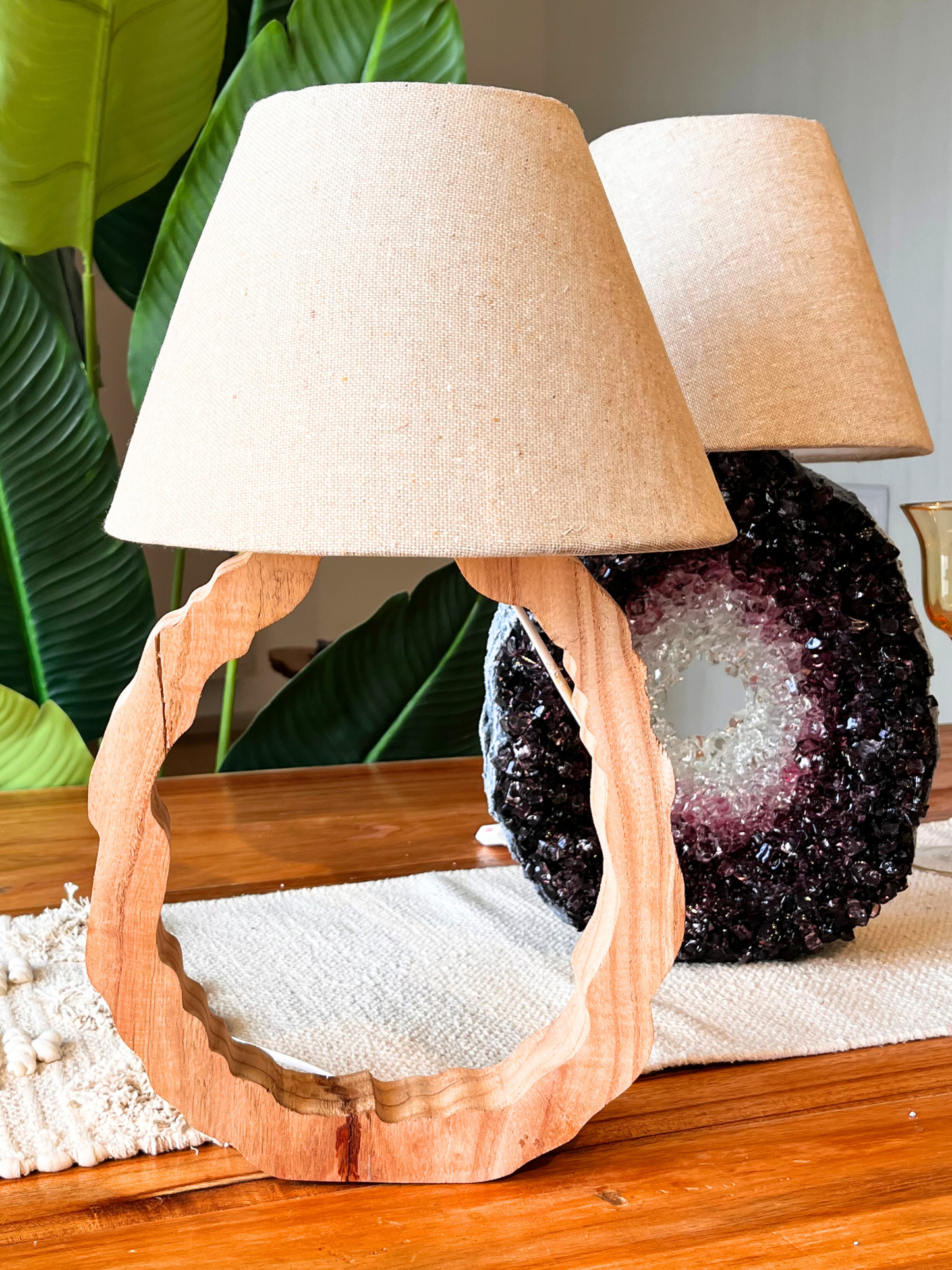 SET OF TWO (GEODE LAMP STRUCTURE + LAMP SHADE )