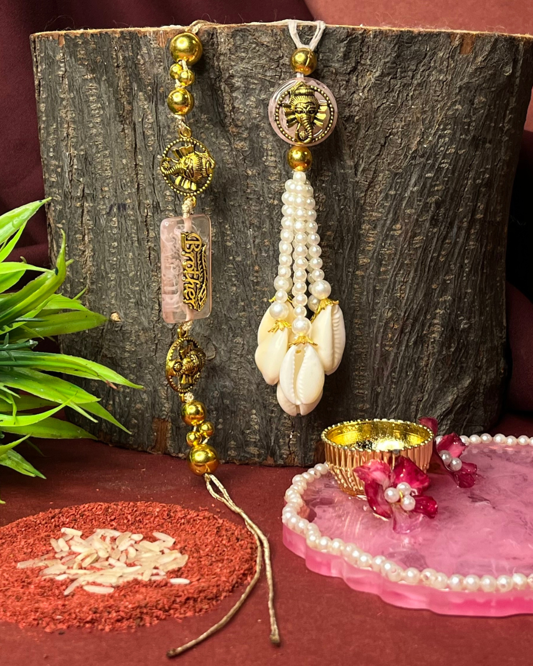 Pink Ganesha Rakhi Set- DIY Kit