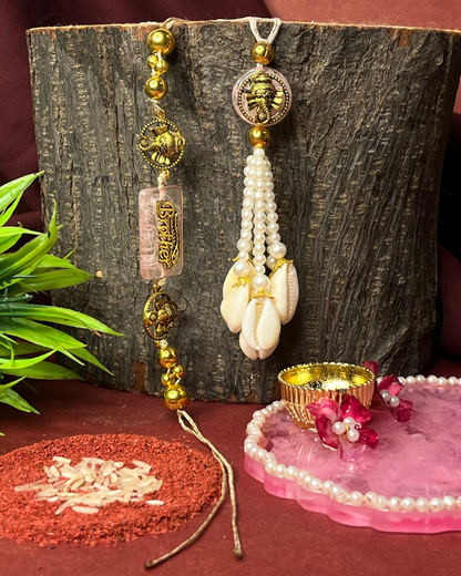 Pink Ganesha Rakhi Set- DIY Kit