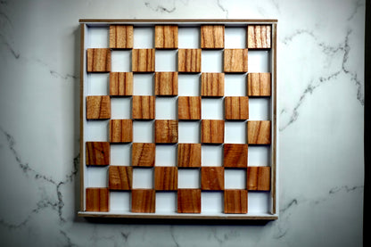 Acrylic Chess Board with Wooden Leg Structure