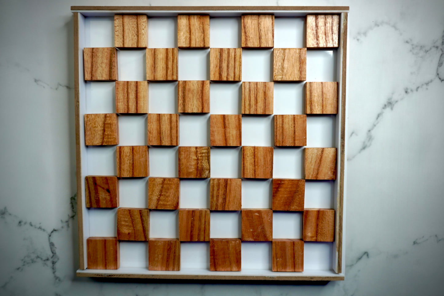 Acrylic Chess Board with Wooden Leg Structure