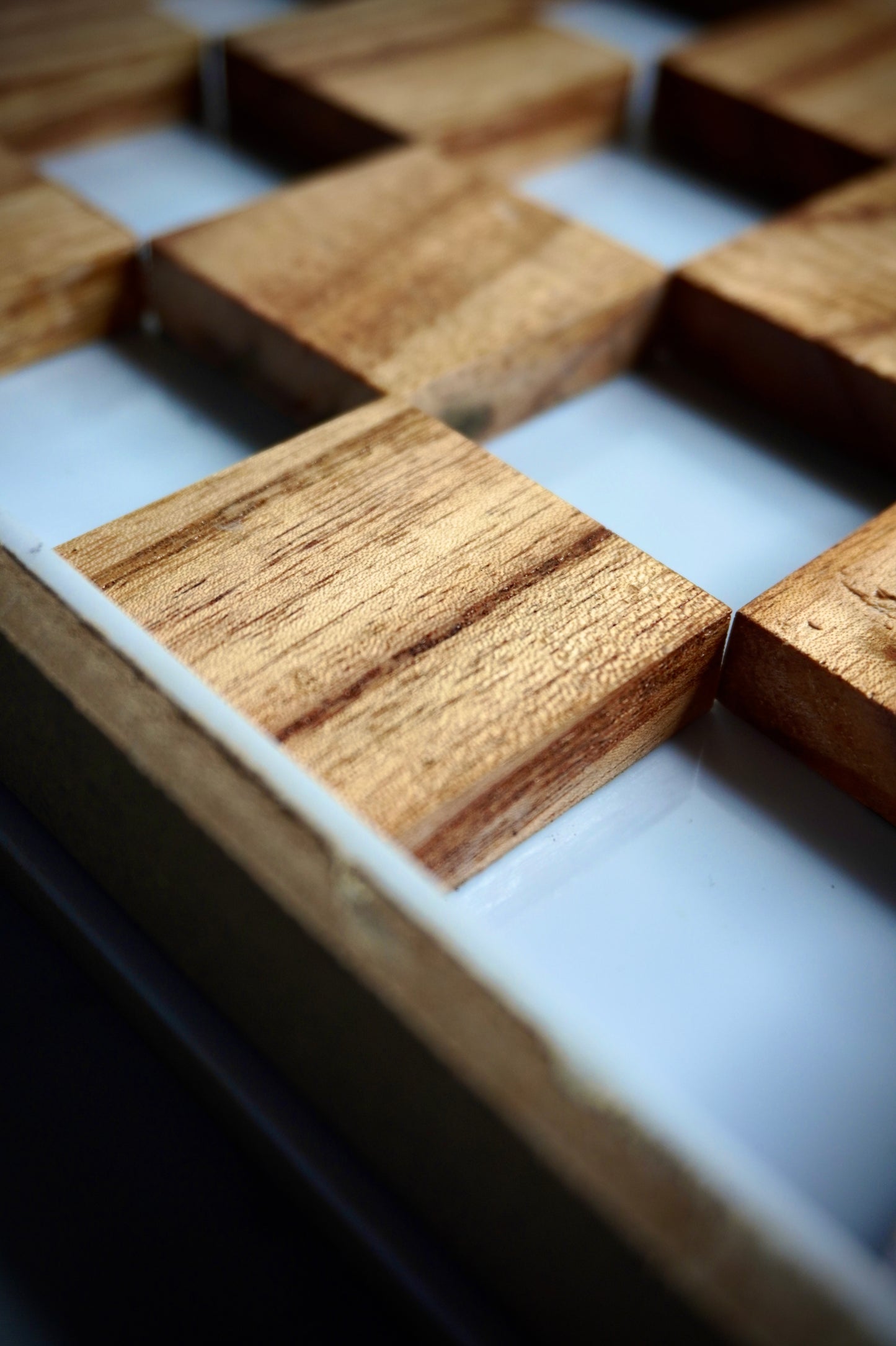 Acrylic Chess Board with Wooden Leg Structure