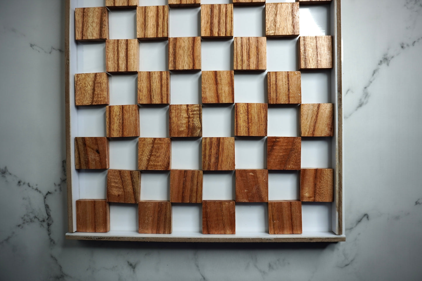 Acrylic Chess Board with Wooden Leg Structure