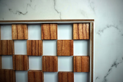 Acrylic Chess Board with Wooden Leg Structure