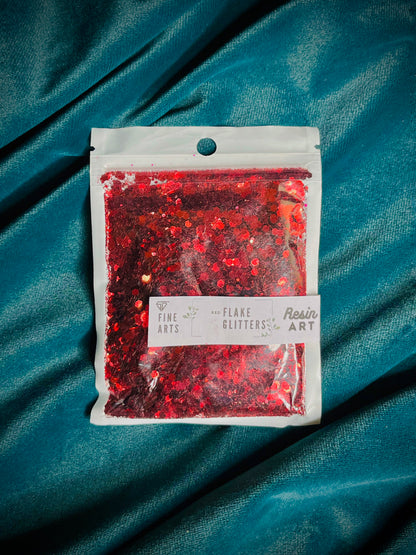 Red Flake Glitter (25 Grams)