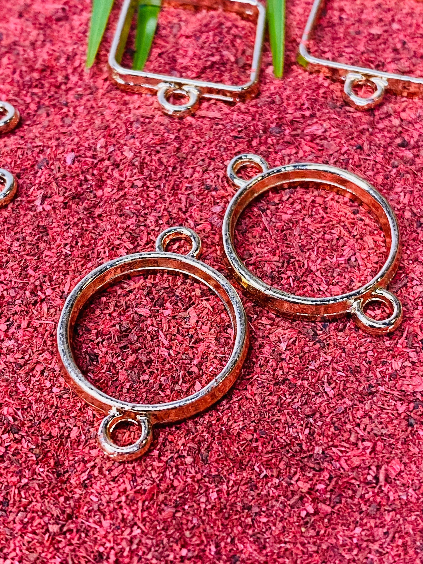 Rose Gold Bezel Set for Jewelry Creation - 10 Pieces