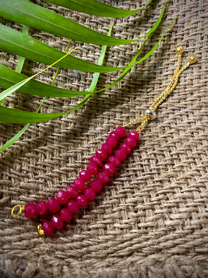 Dark Pink Bracelet Set - 4 Adjustable Bracelets