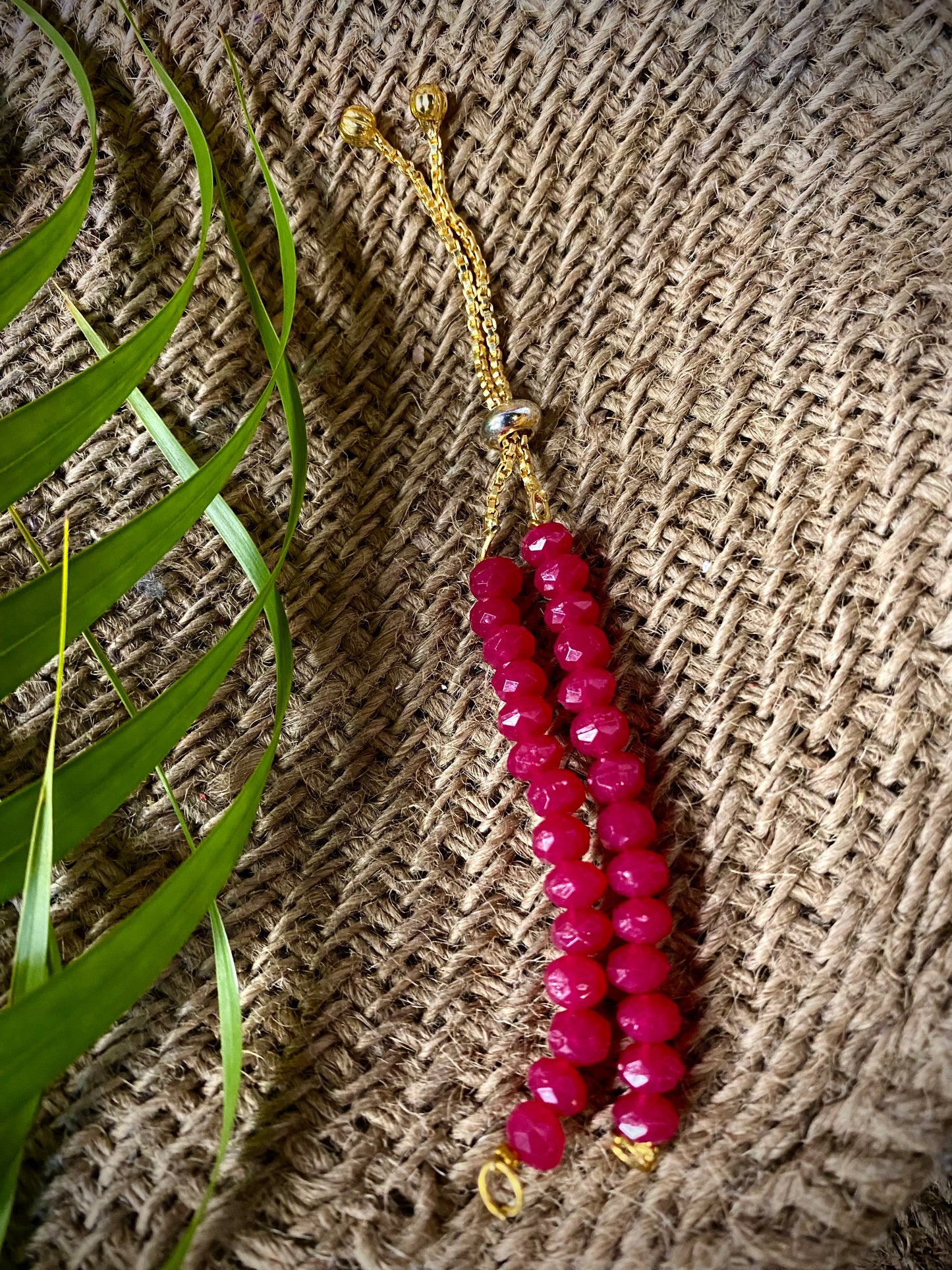 Dark Pink Bracelet Set - 4 Adjustable Bracelets