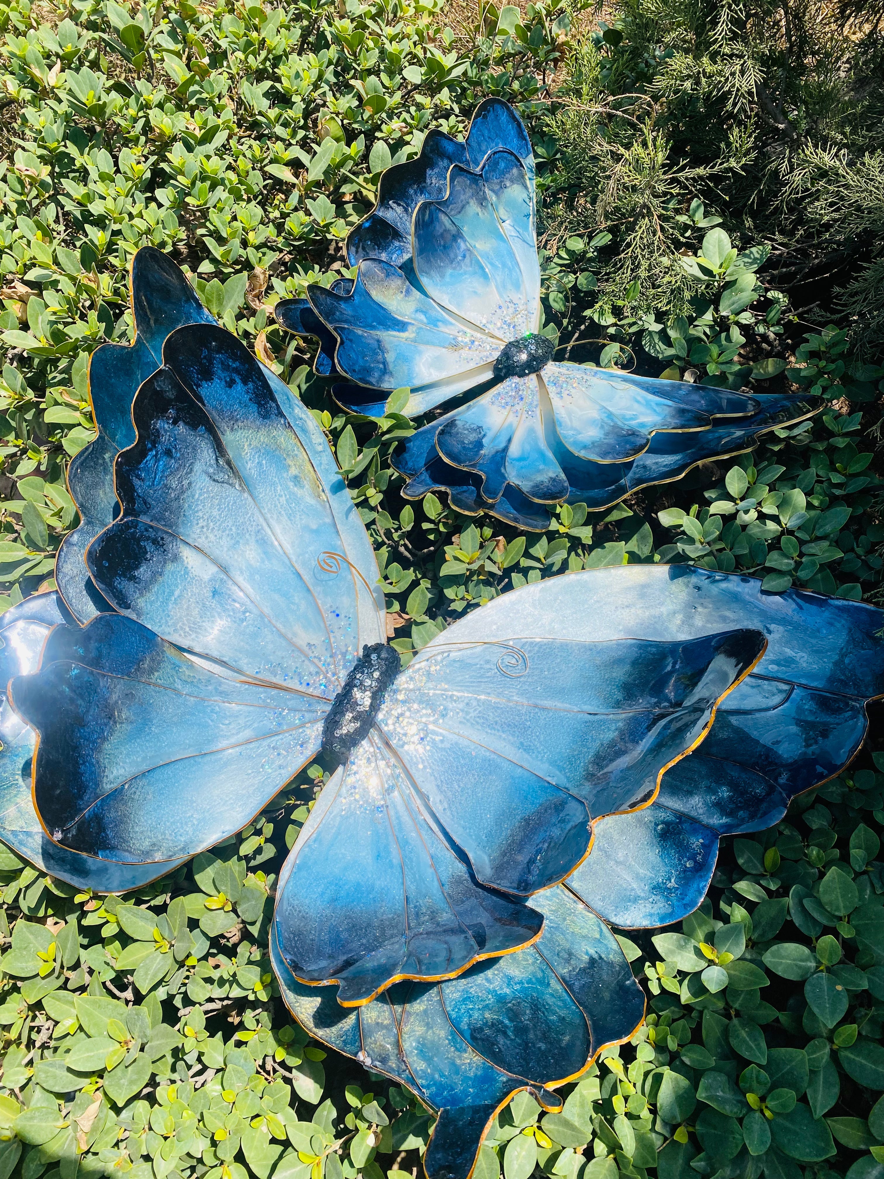 Blue Butterfly , Clear retailer Resin Art