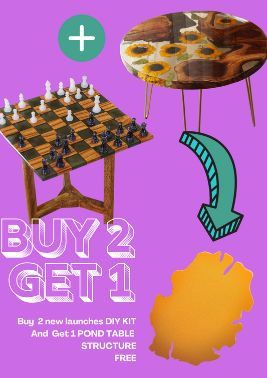 BUY CHESS DIY KIT + BEE THE SUNSHINE RESIN RIVER TABLE GET POND TABLE STRUCTURE FREE