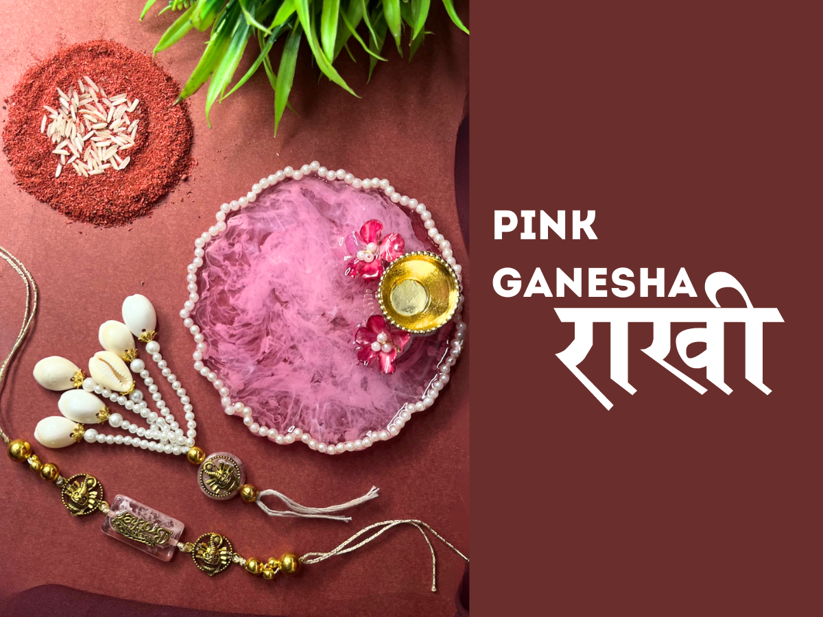 Pink Ganesha Rakhi Set- DIY Kit